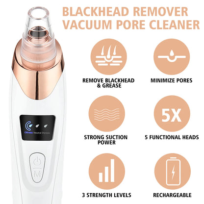 Electric Pore Vacuum: Blackhead & Acne Extractor with Deep Facial Cleansing Technology